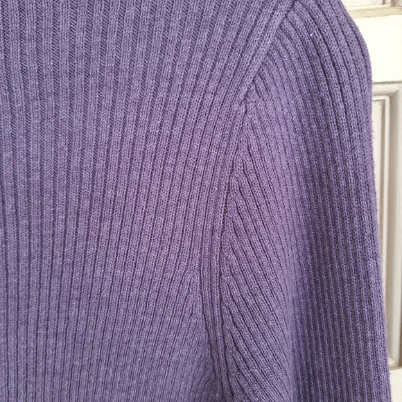 Tweeds Turtle Neck Sweater SzL Purple Long Sleeve Cotton Blend New With Tags - Picture 10 of 10